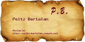 Peltz Bertalan névjegykártya